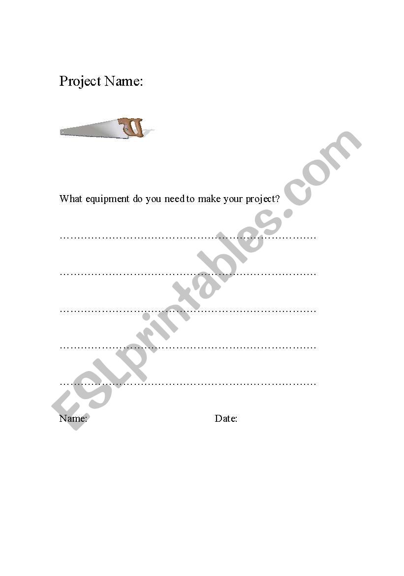 Project worksheet