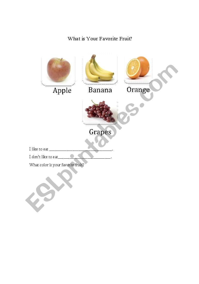 What is Your Favorite Fruit? worksheet