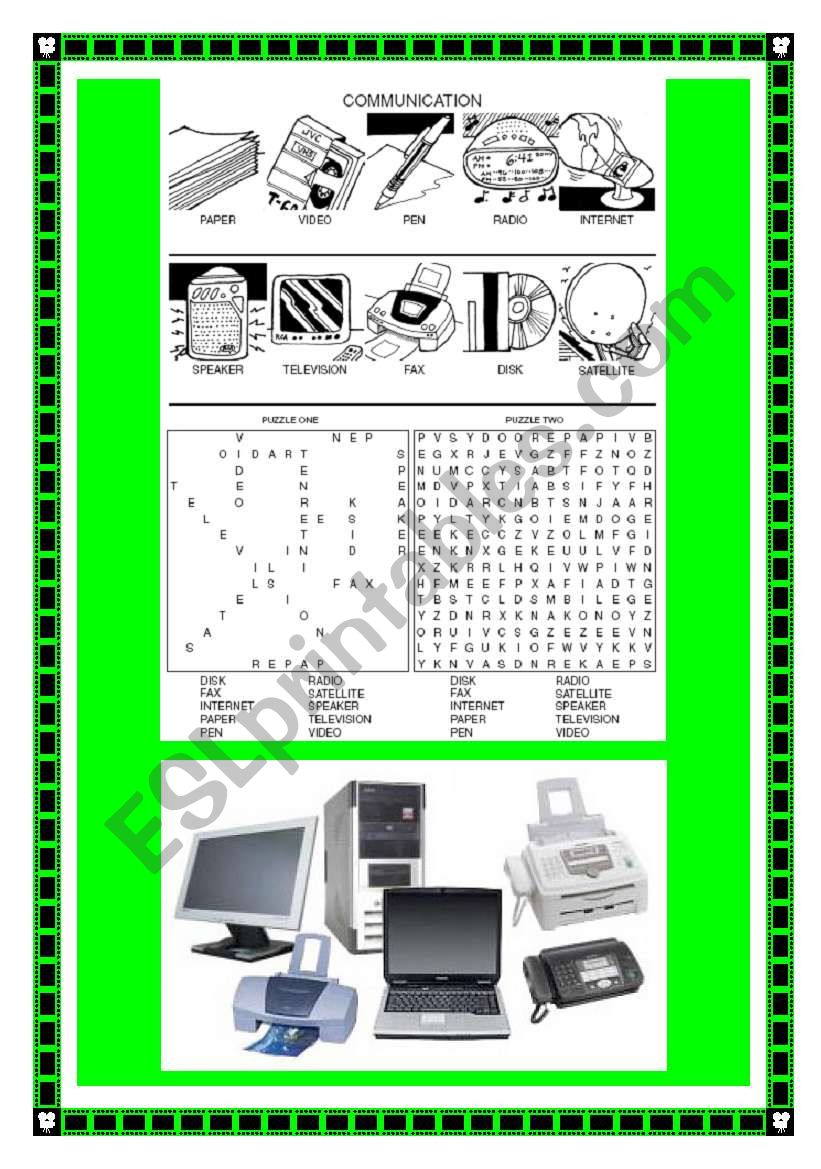 Thematic Word Search Puzzle - Communication