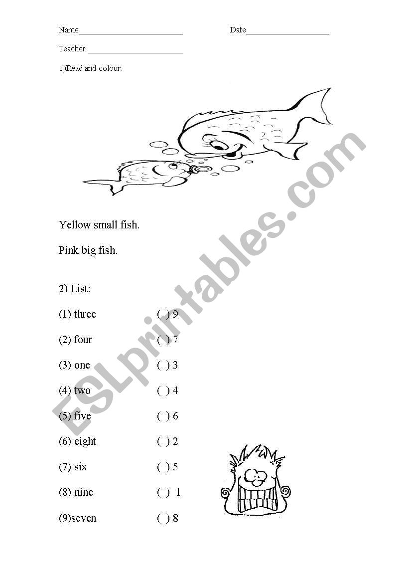 Color and list worksheet