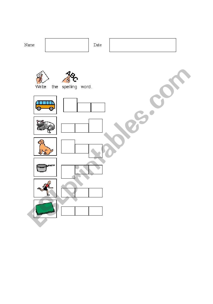 spelling cvc words worksheet