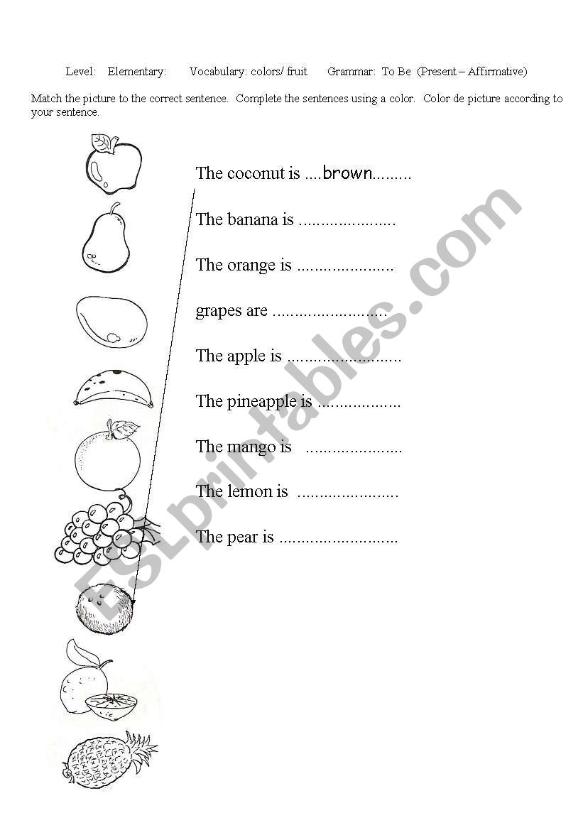 Fruit worksheet