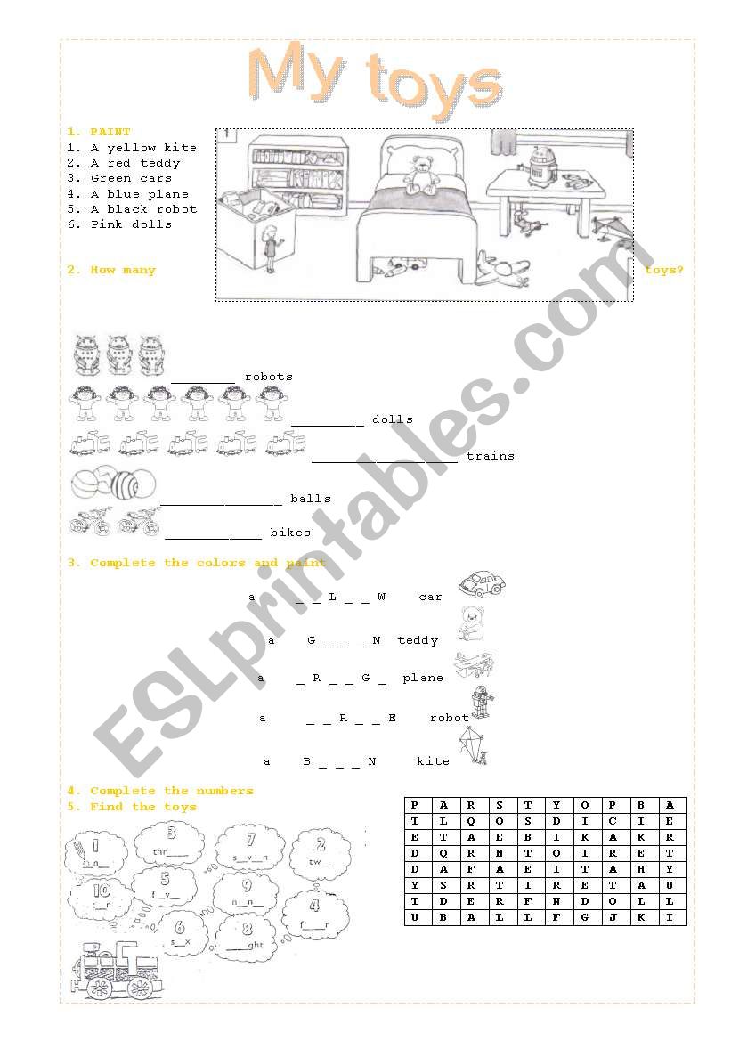 My toys worksheet