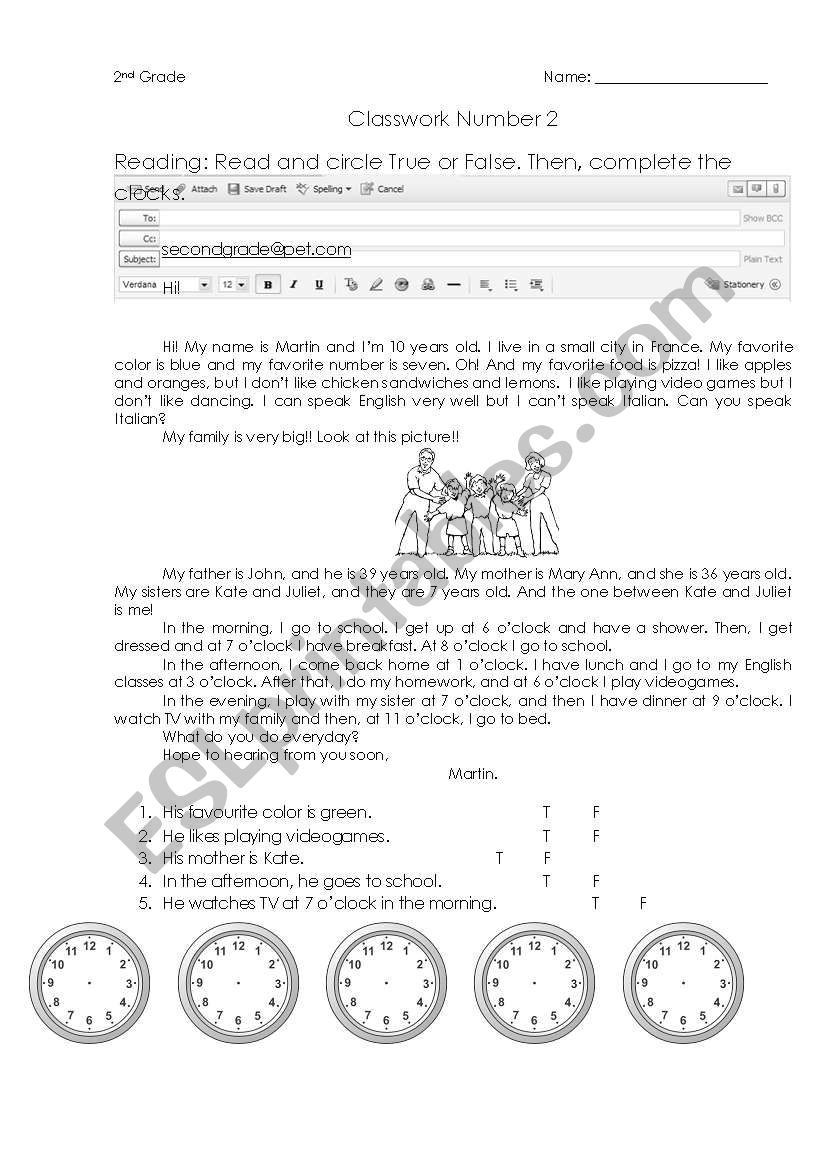 Revision Activities - 1 worksheet