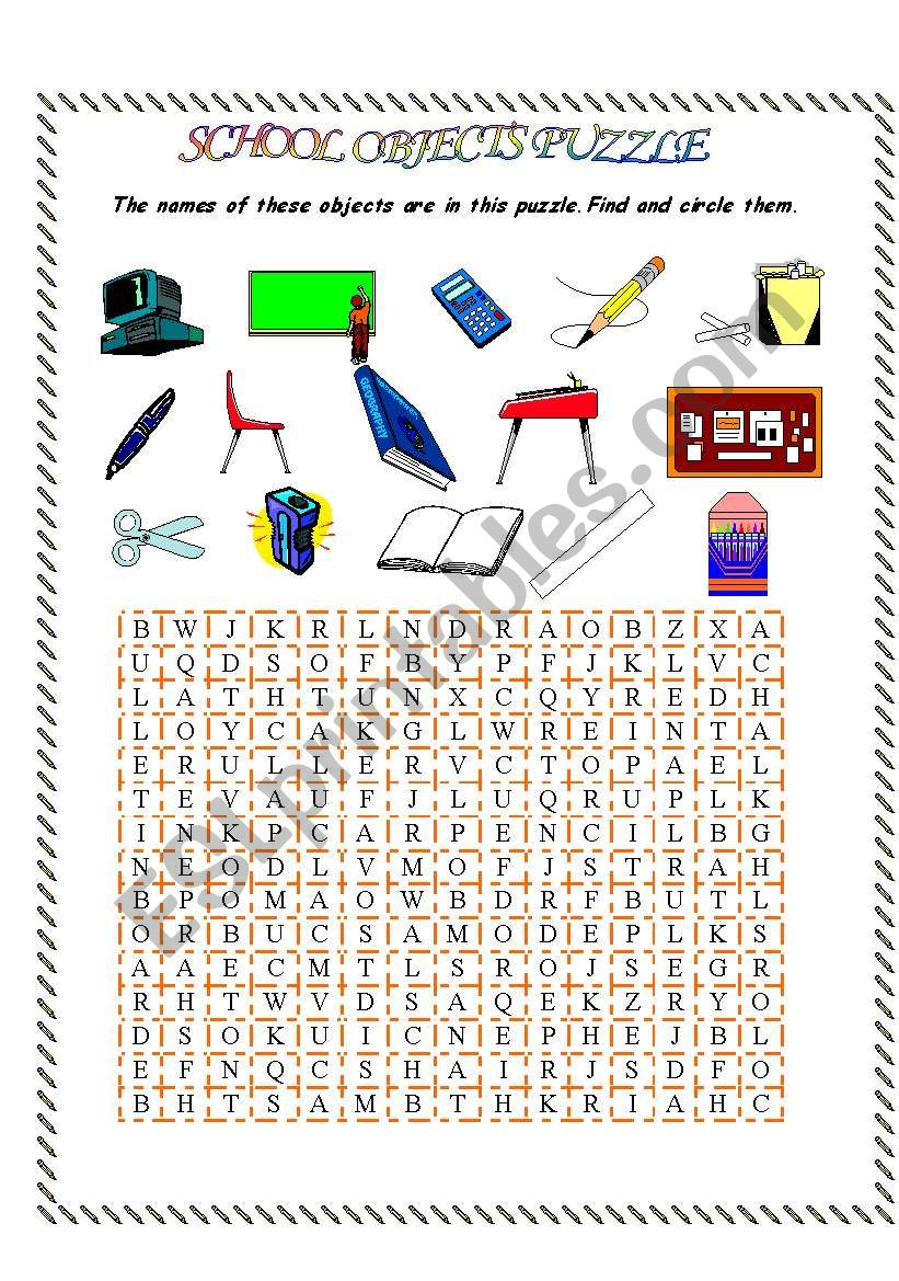 school puzzle worksheet