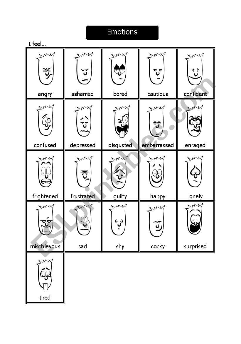 Feelings worksheet