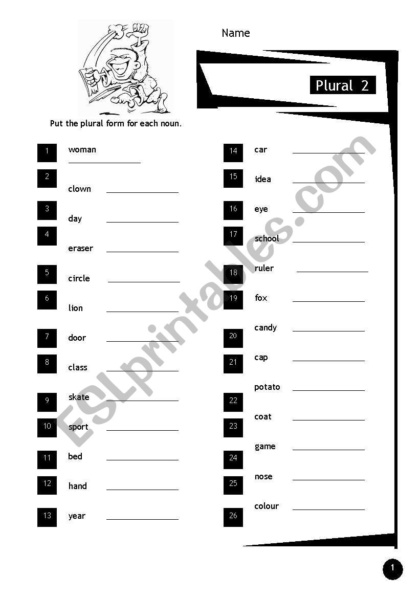 Plural 2 worksheet