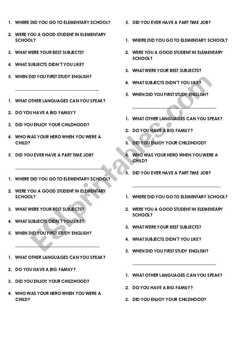 simple past questions worksheet