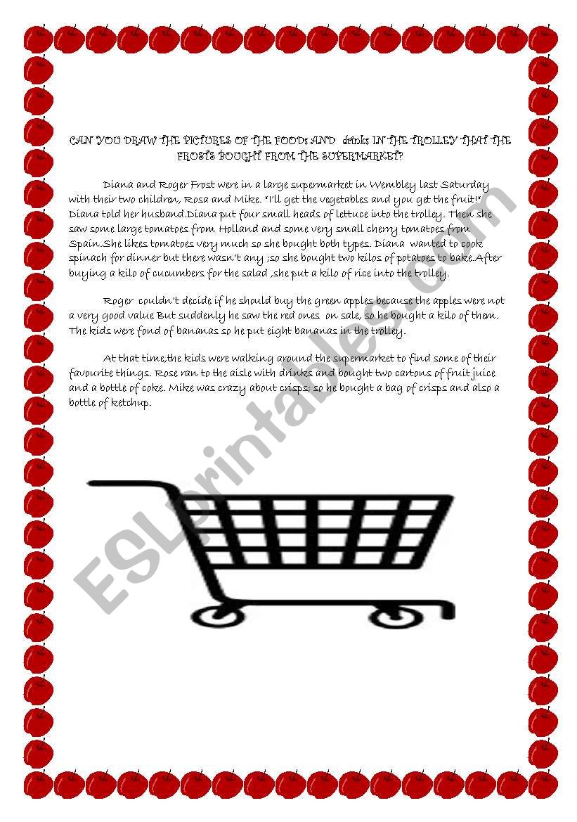 Supermarket Trip worksheet