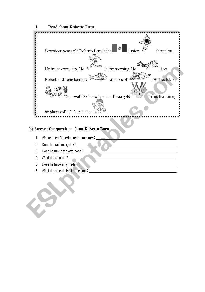 REadings present simple worksheet