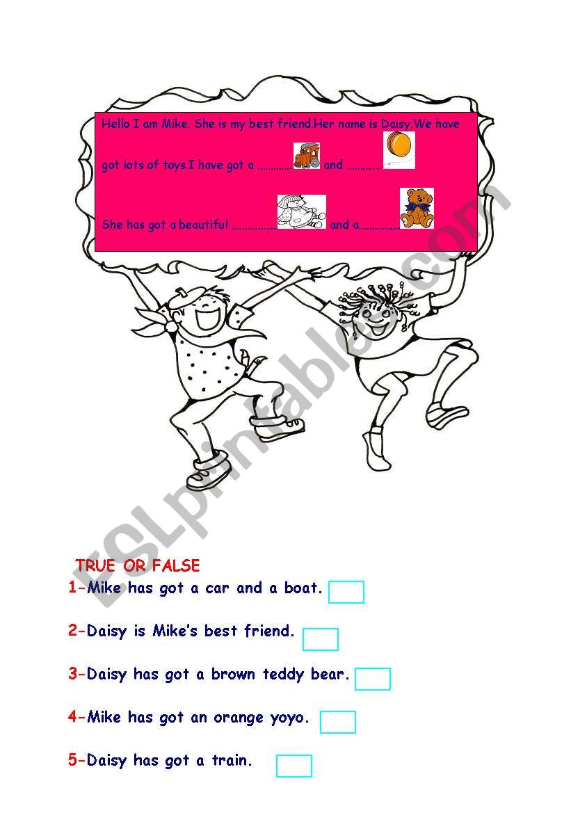 toys and has got/ have got worksheet