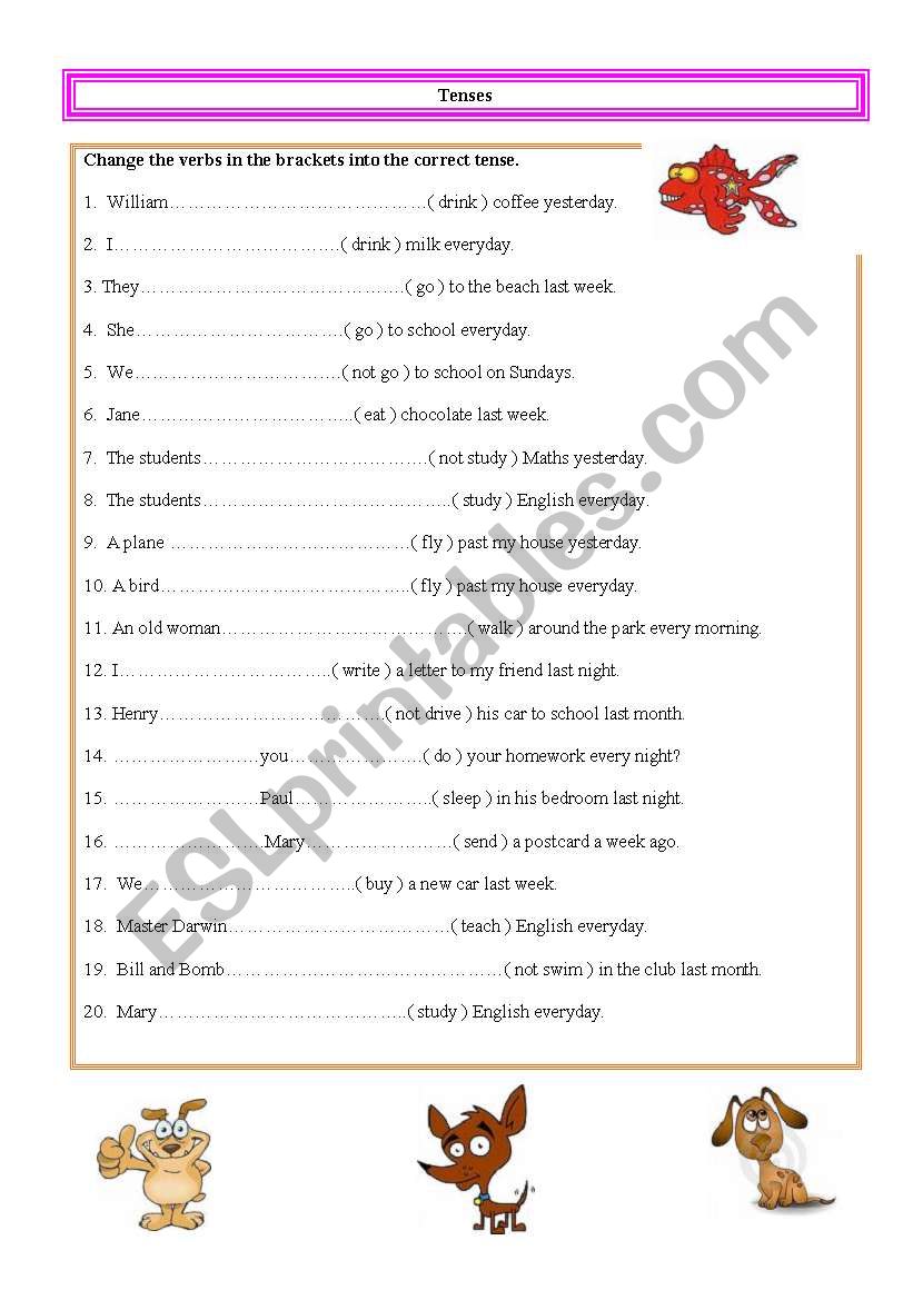 Present simple and past simple tense