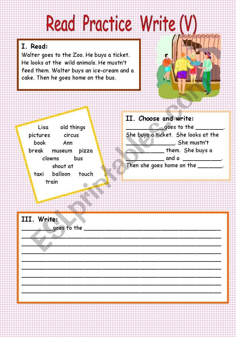 Read  Practice  Write ( V ) worksheet