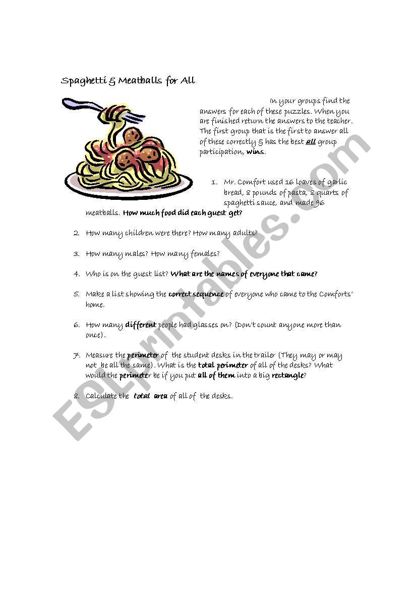 Spaghetti & Meatballs Trivia Challenge