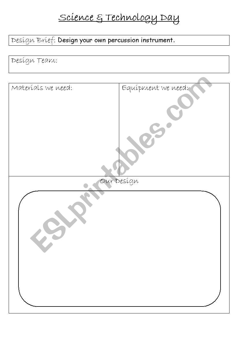 Design your own musical instrument planning and evaluation sheet