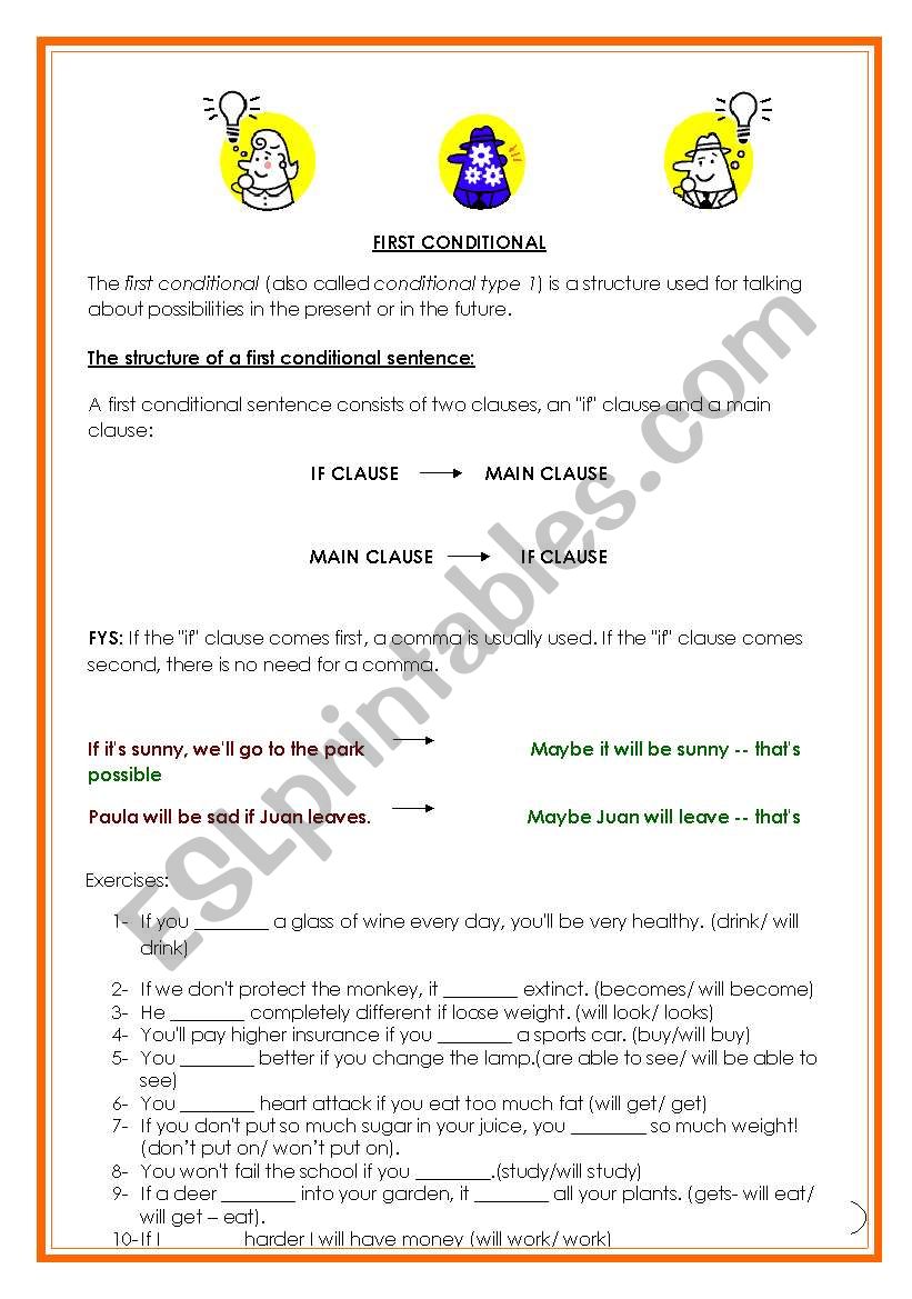 First Conditional Grammar and Exercises