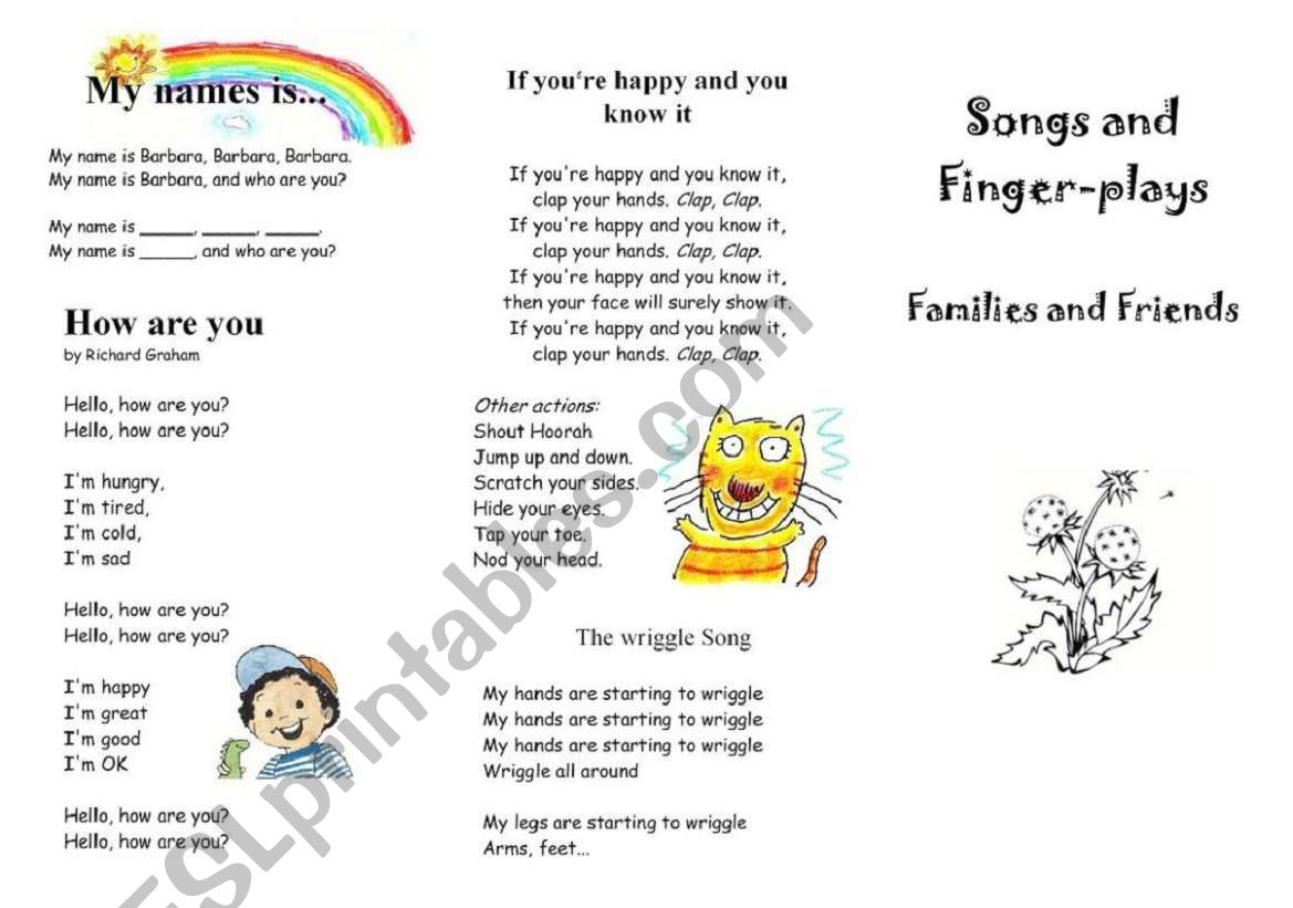 Songs and Finger-Plays -- Families and Friends