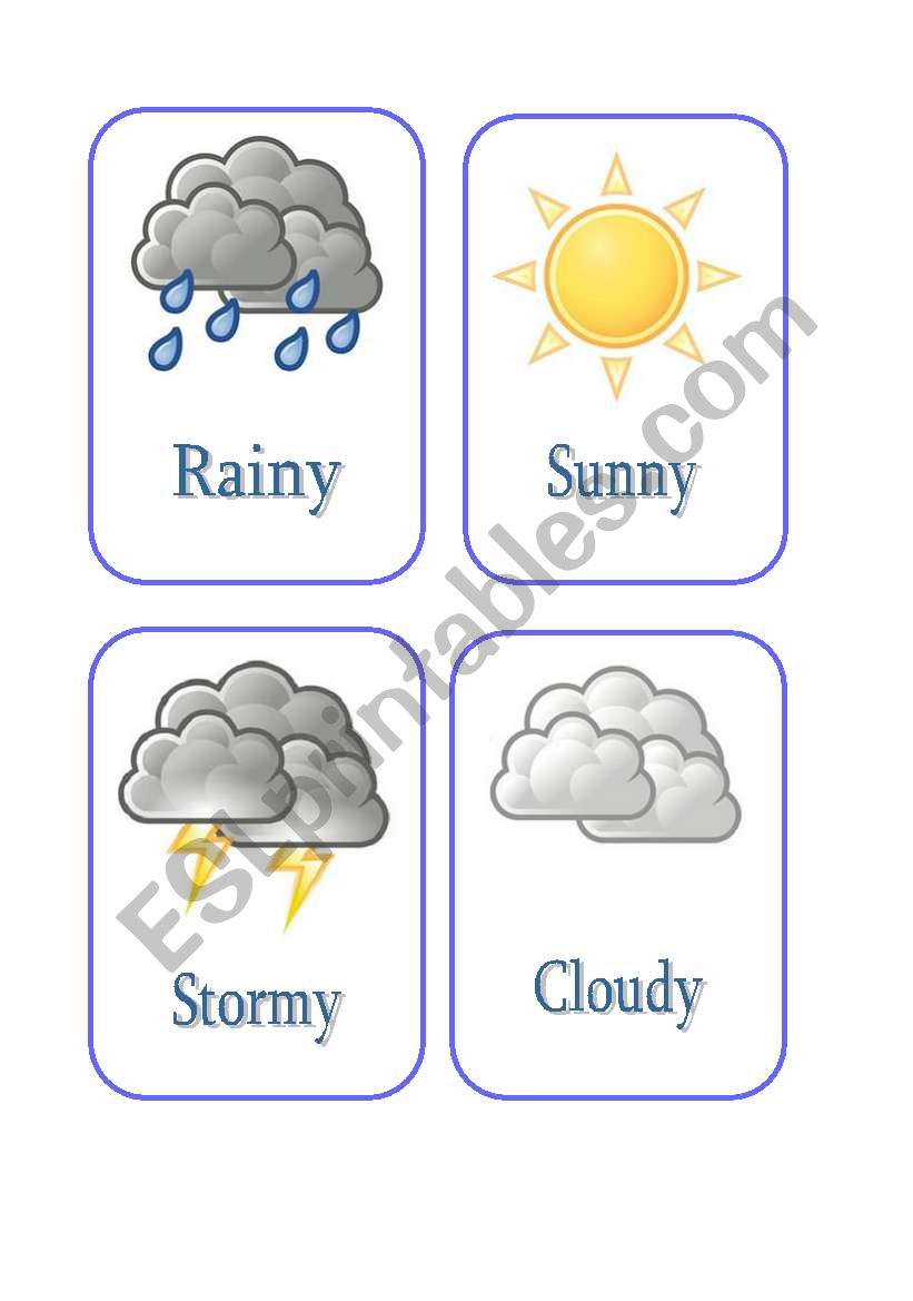 Weather flashcards worksheet