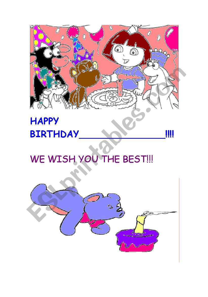 Happy birthday card worksheet