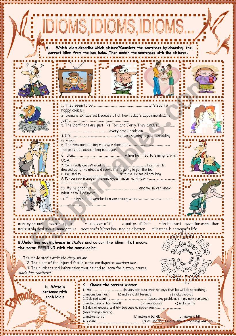 IDIOMS,IDIOMS,IDIOMS...(13) worksheet