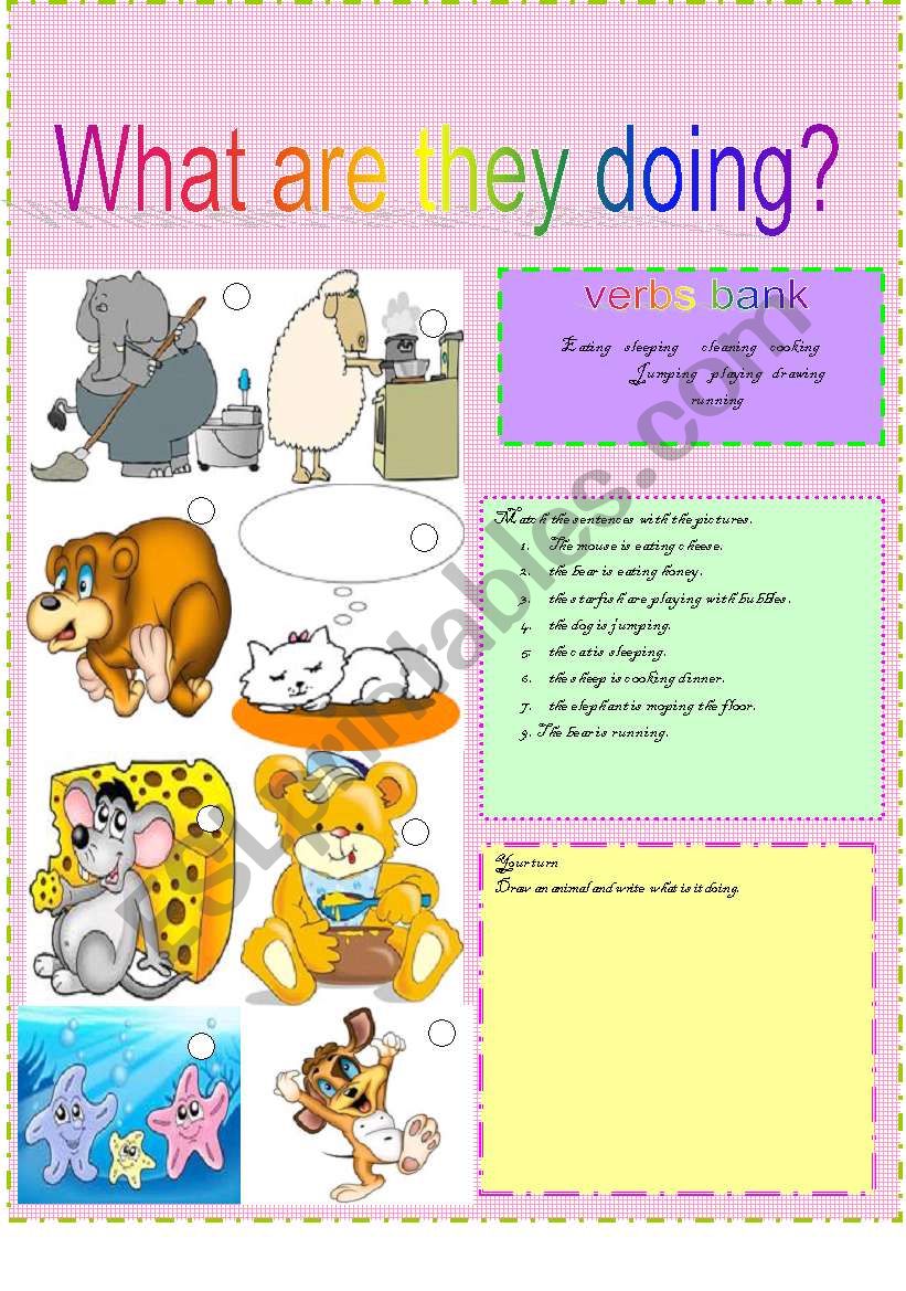 What are they doing? worksheet