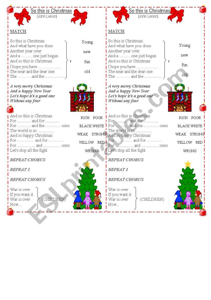 So This is Christmas song by John Lennon