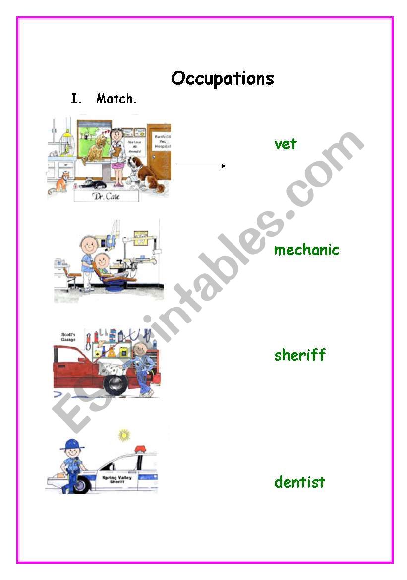 occupations worksheet