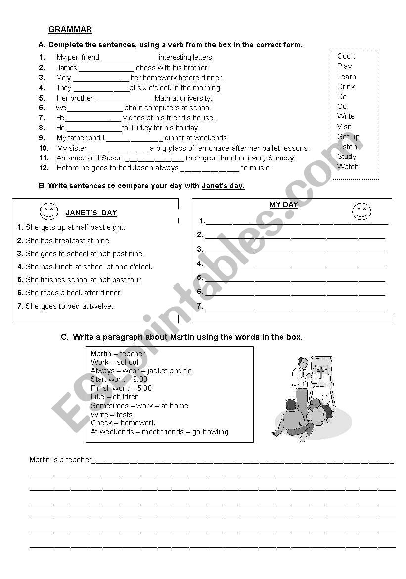 present simple worksheet