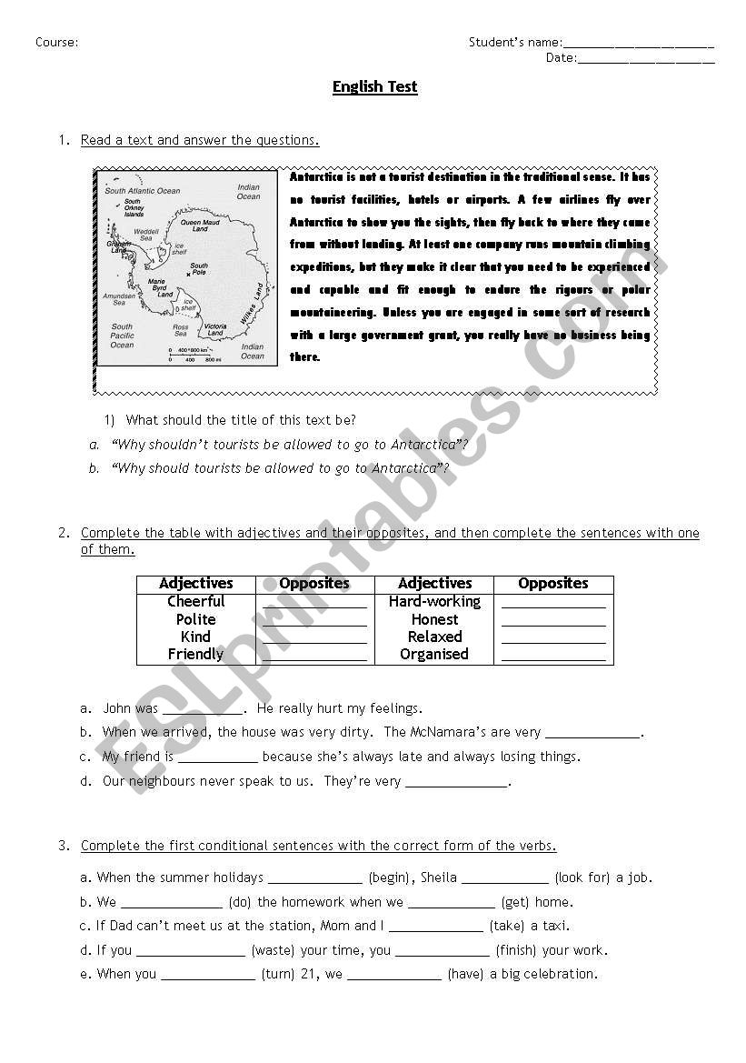 Adolescents III worksheet