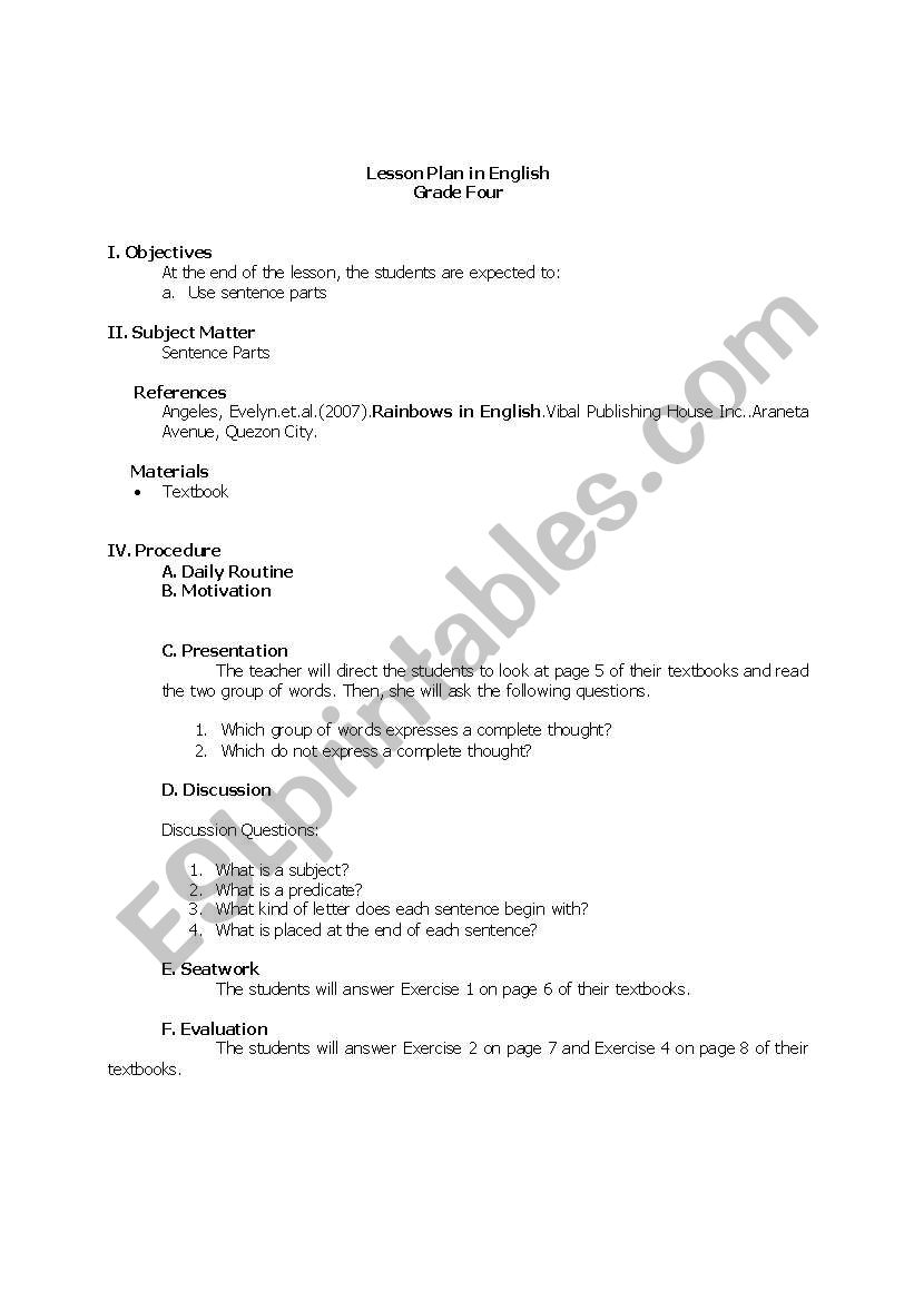 Grade Four Stress worksheet
