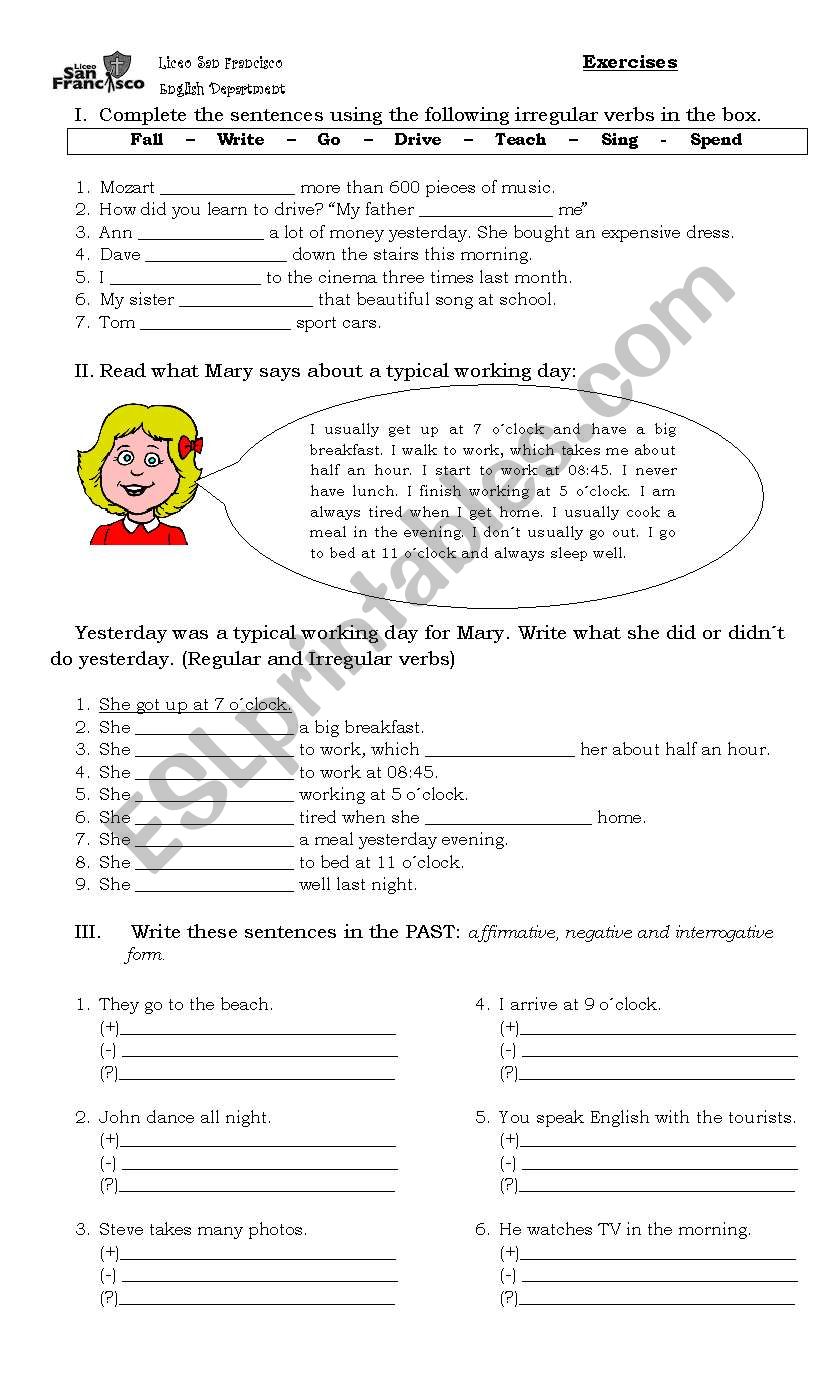 PAST SIMPLE worksheet