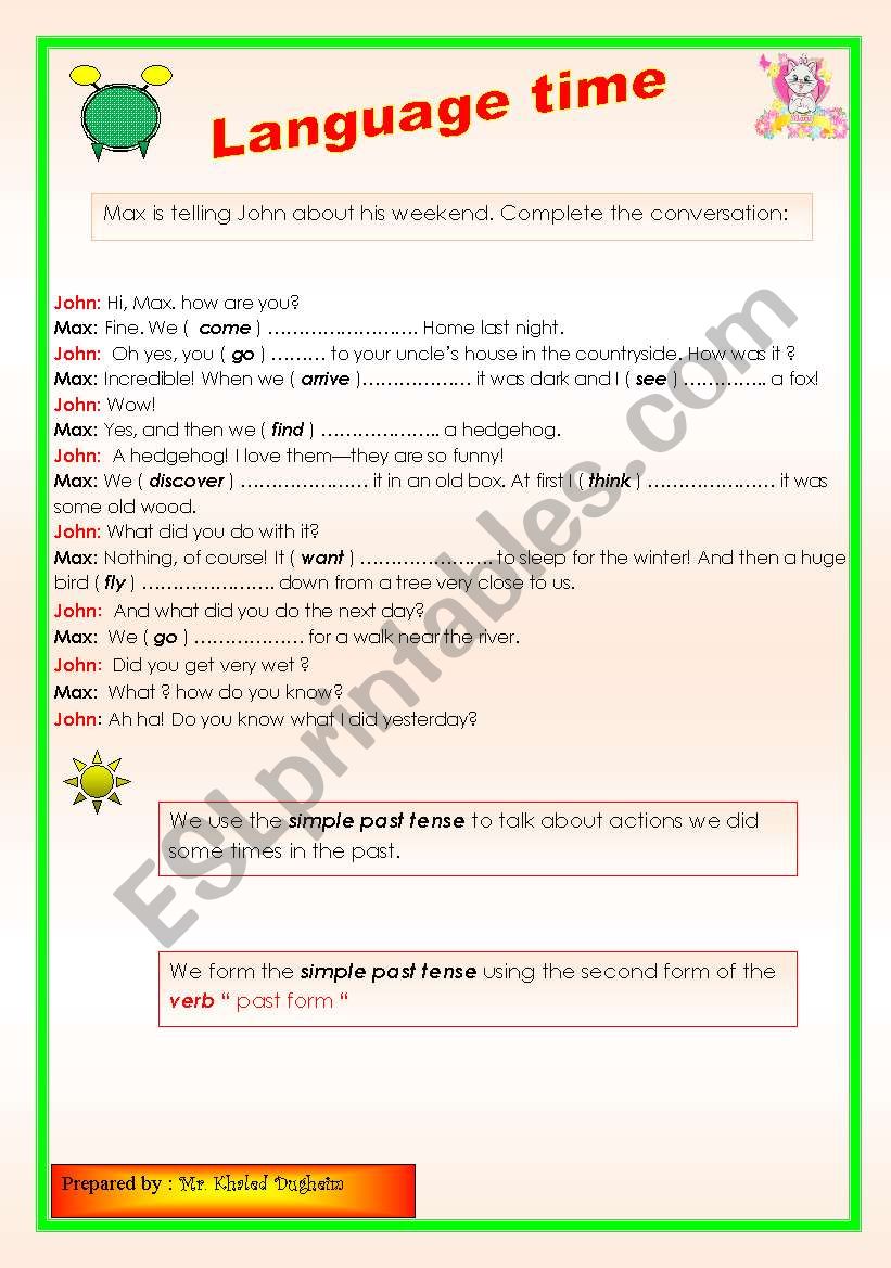 simple past worksheet