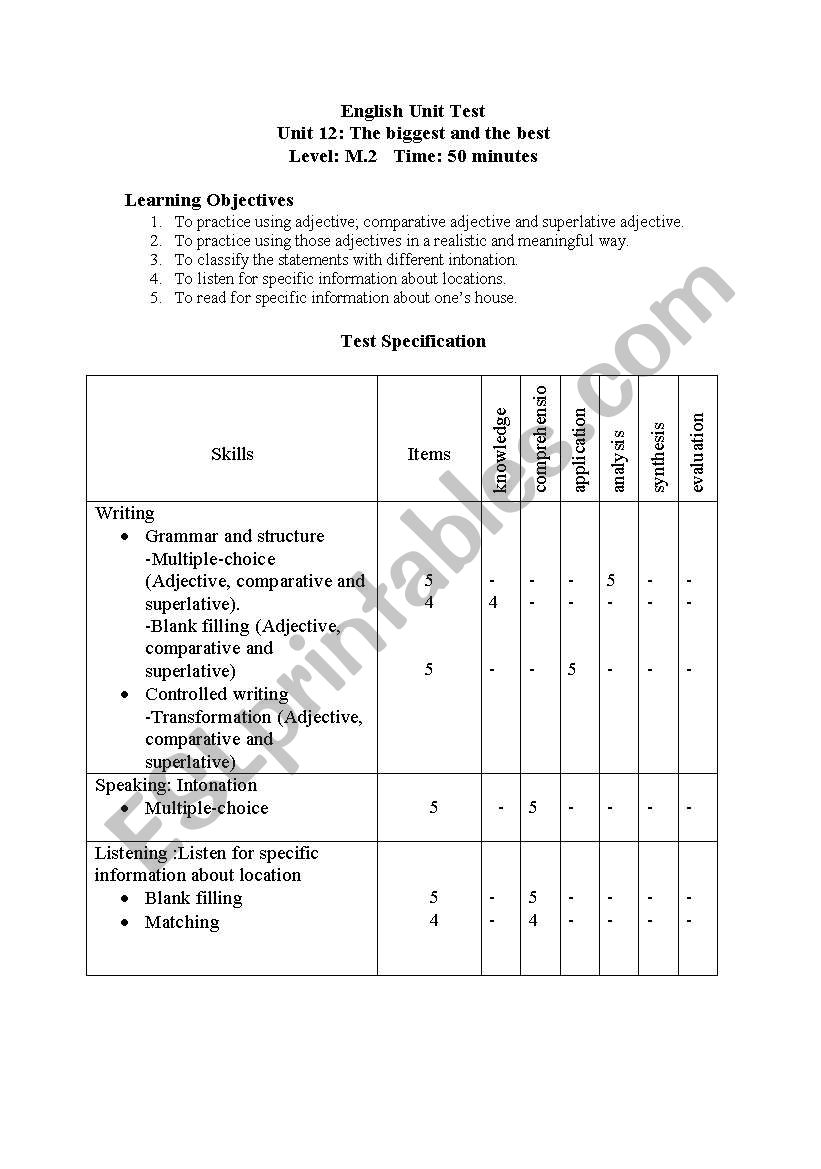 comparative adjective worksheet