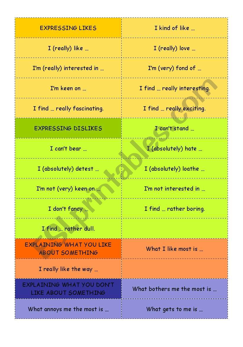 Speaking Cards - Functions worksheet