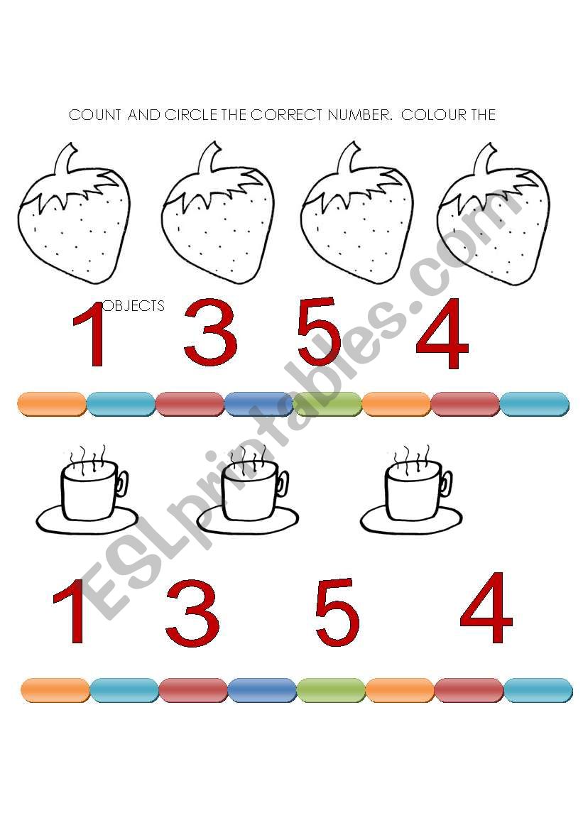 CIRCLE THE CORRECT NUMBER worksheet