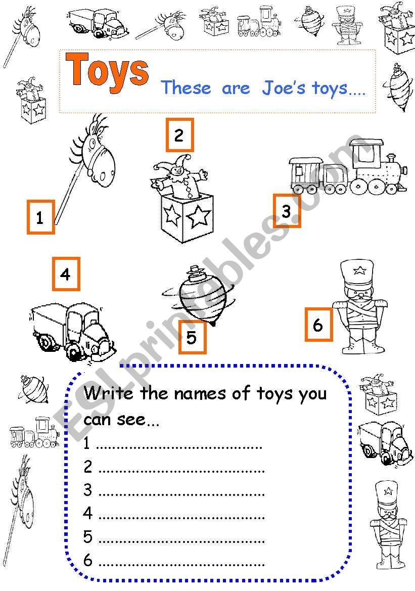 Toys worksheet