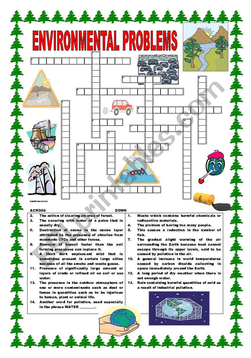 Environmental problems worksheet