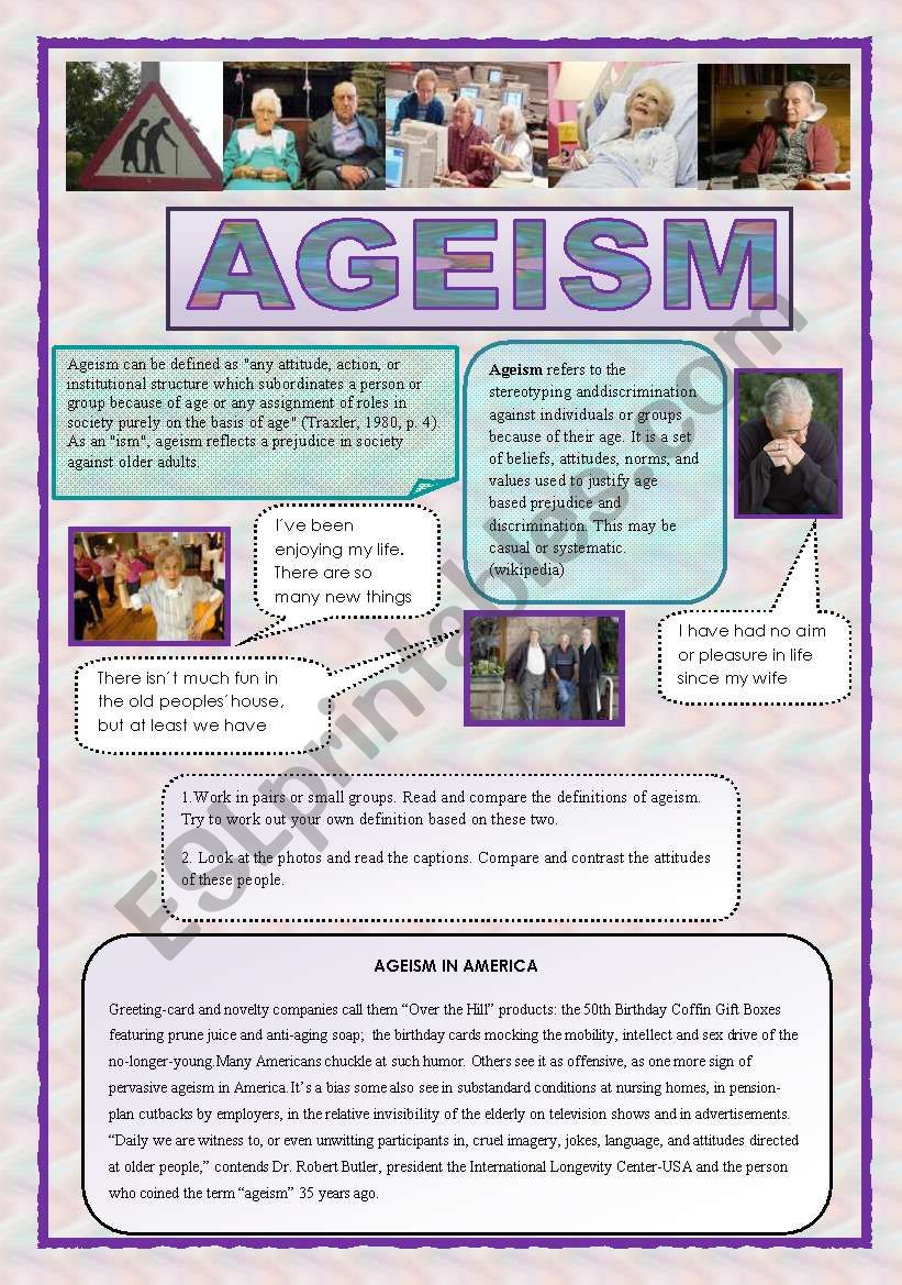 Ageism - speaking, reading listening