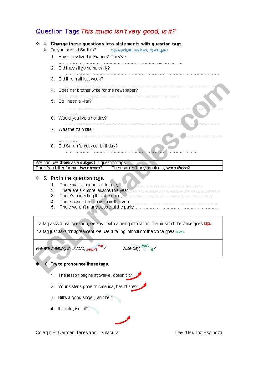 Question Tags II worksheet