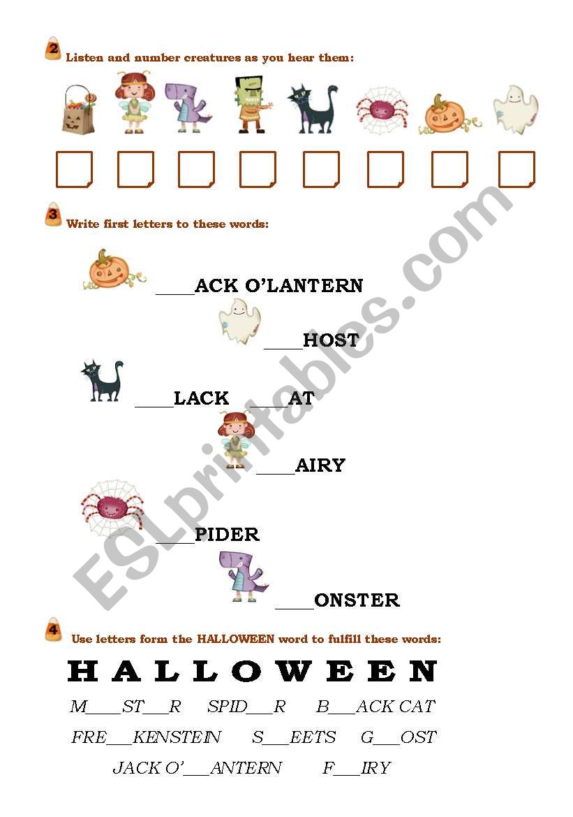 Great HALLOWEEN worksheet part 2