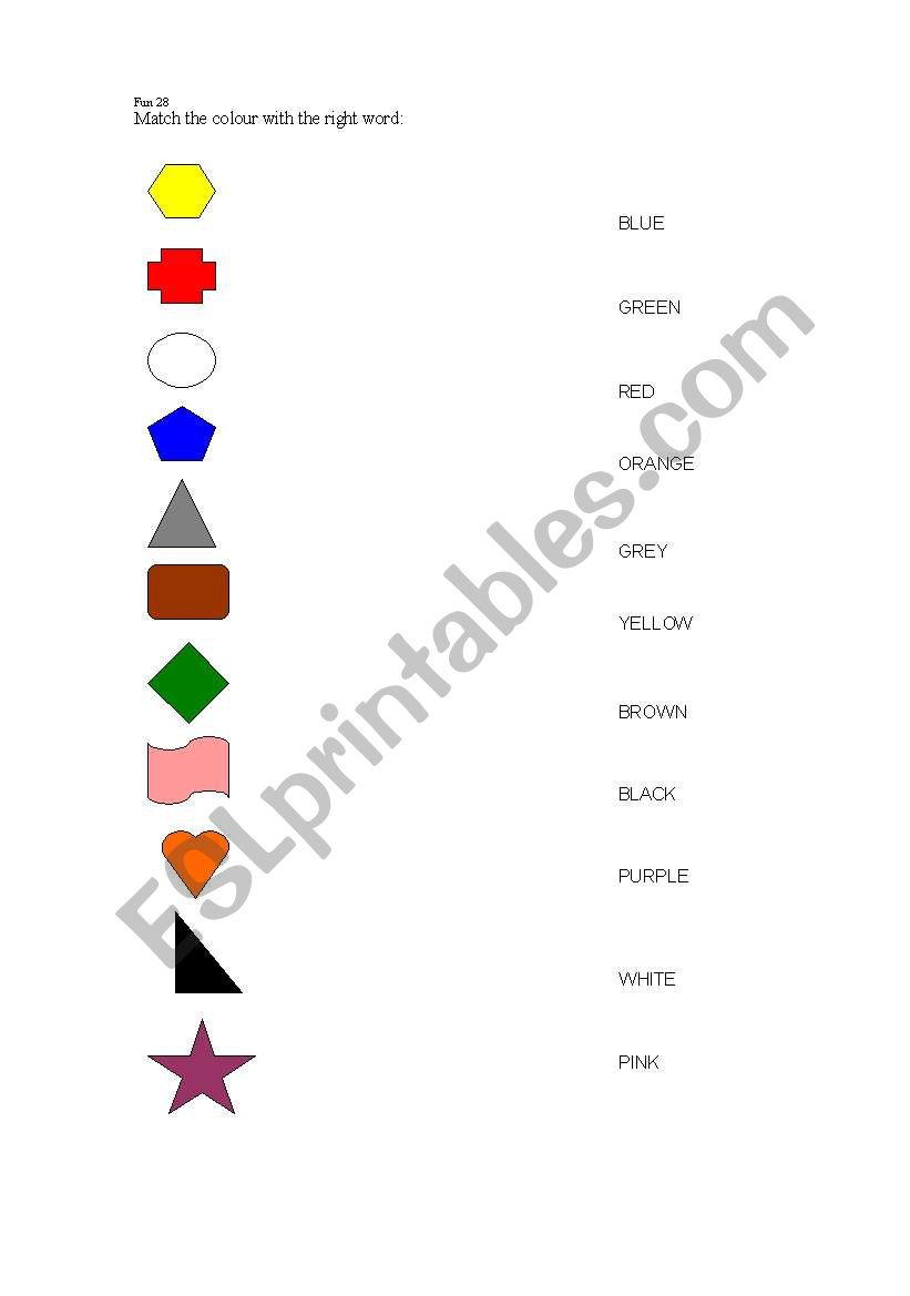 Colours Matching worksheet