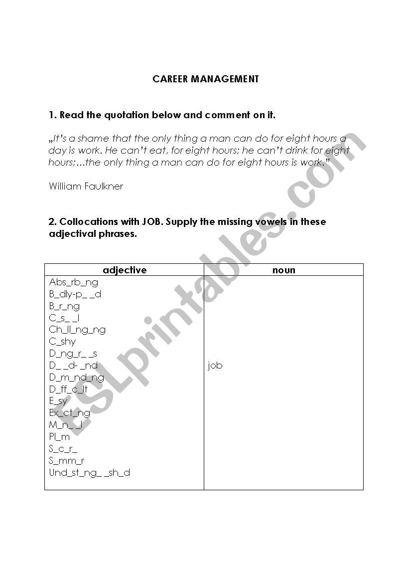 jobs/collocation worksheet