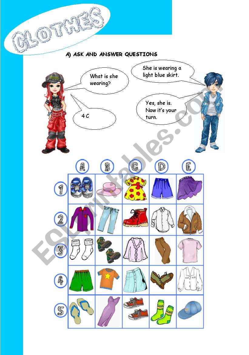 CLOTHES 2nd part (GAME) worksheet