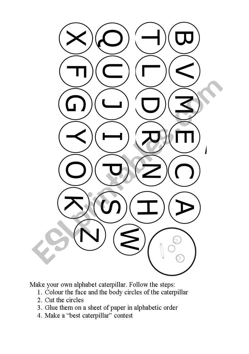 Caterpillar worksheet