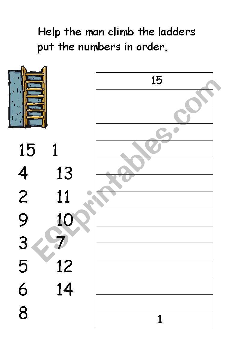 Number lader worksheet