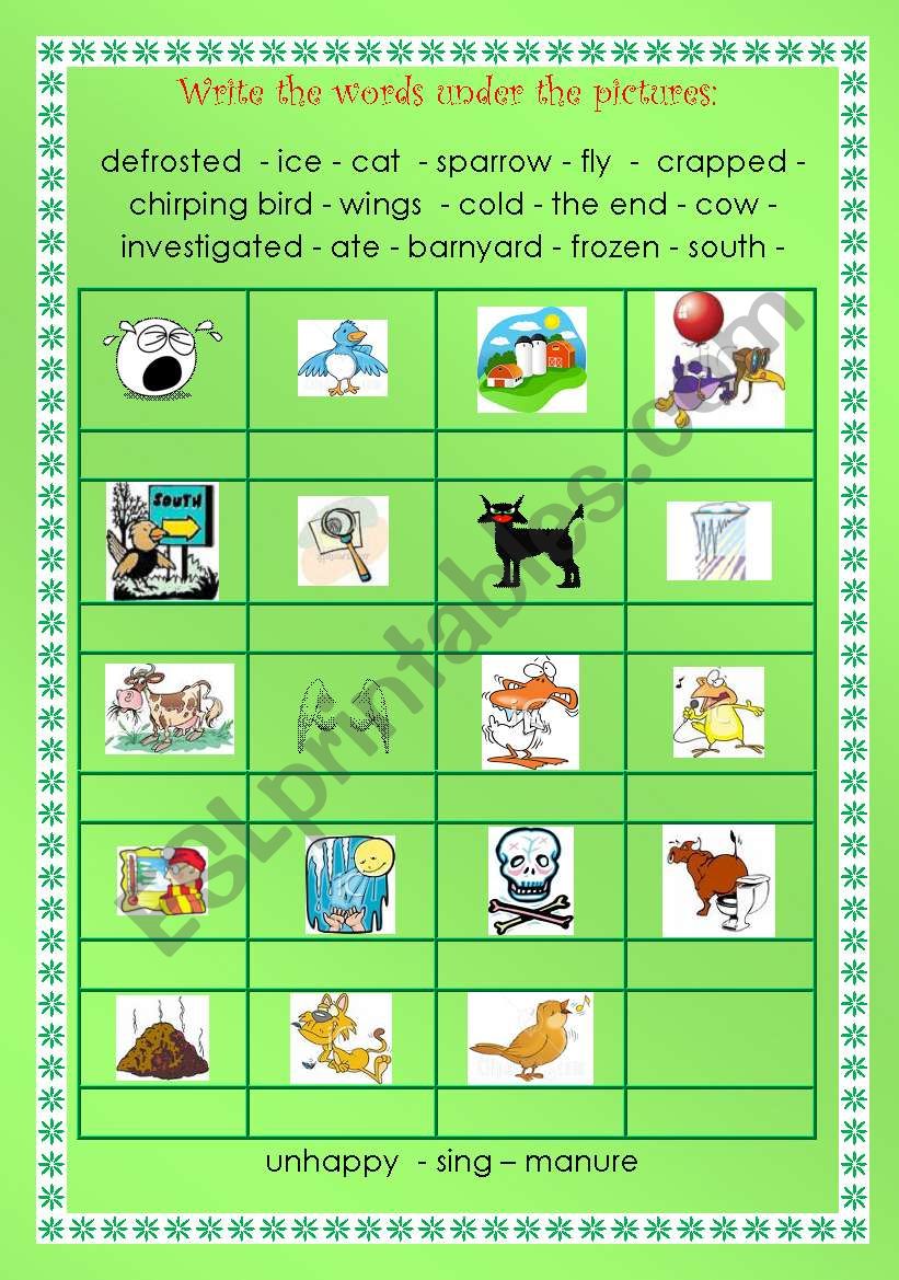 If You Are Unhappy_VOC worksheet