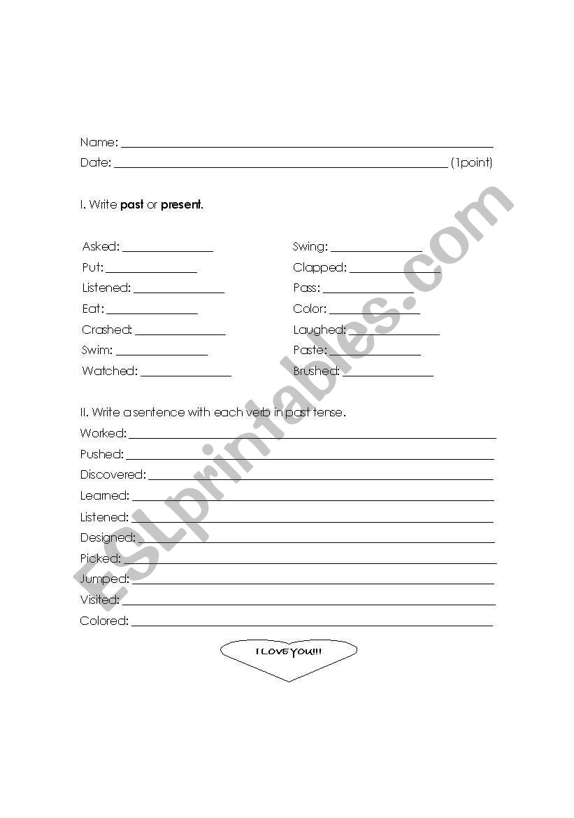 Simple Past Practice worksheet