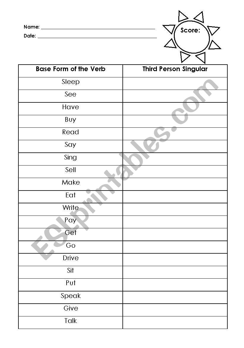 Simple Present tense worksheet