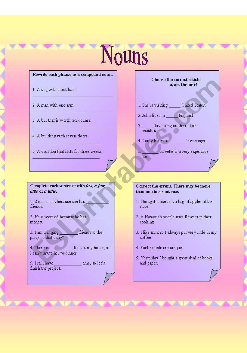 nouns! worksheet