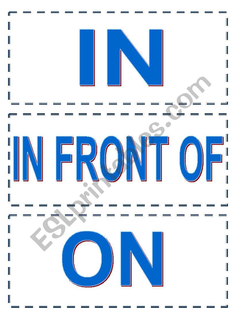 Prepositions of place worksheet